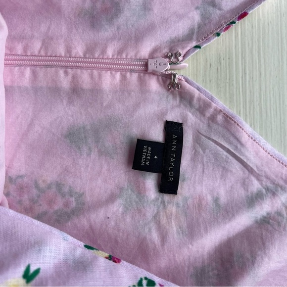 Ann Taylor Pink Floral Print Side Slit Midi Dress 22051 - Picture 8 of 8